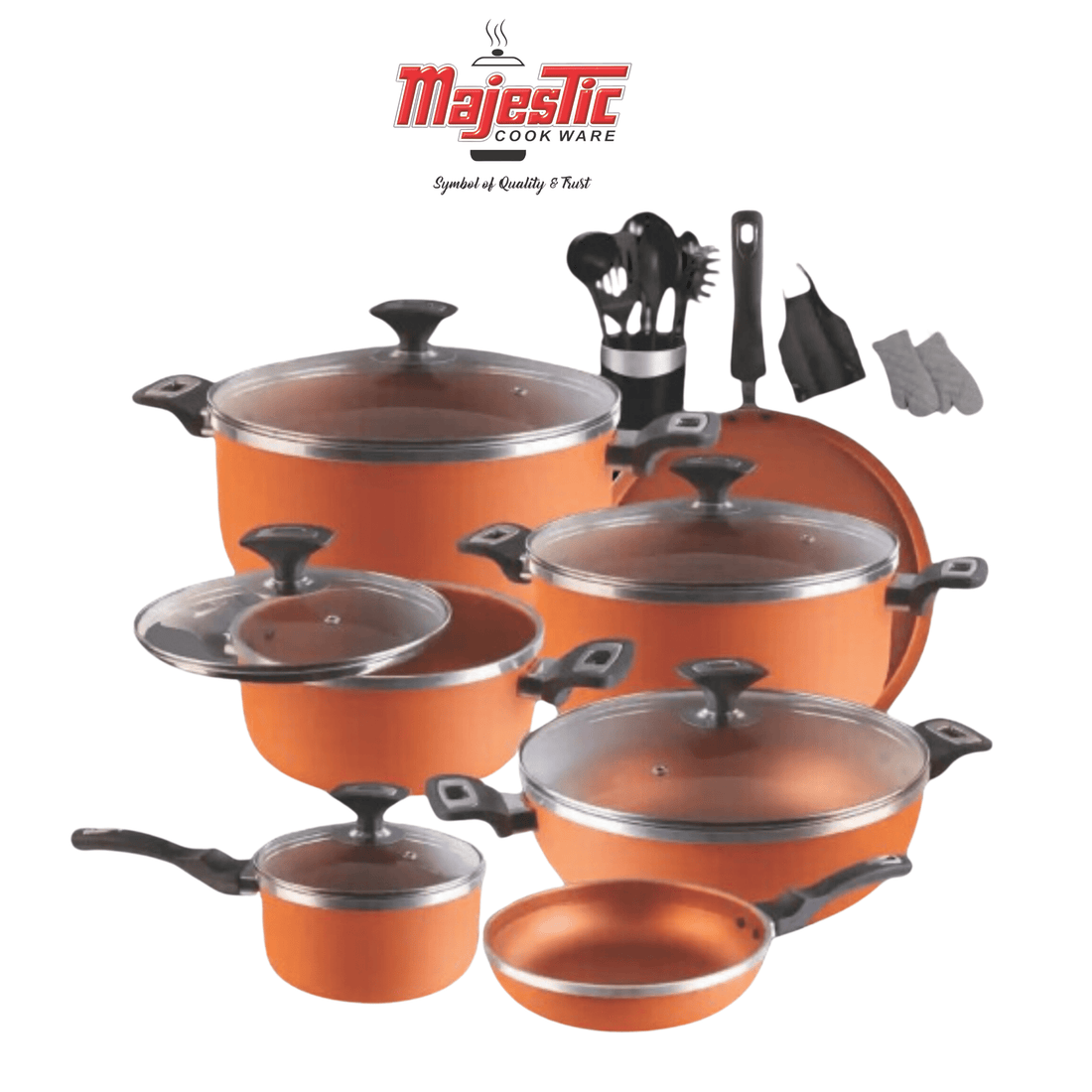 Forging Gift Set – 21 PCs (Dragon Gold Coated) Kitchen / dining majestic Cookware 