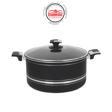 Nonstick Casserole (4-Layers Marble Coated) Kitchen / dining Domestic Cookware Black 22 